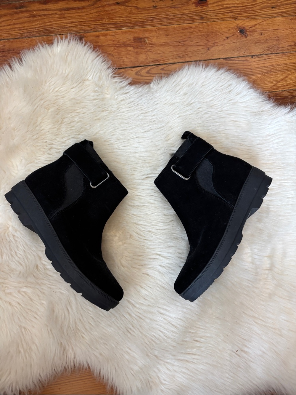 Suede Black Ankle Boots. Brand is Easy Spirit